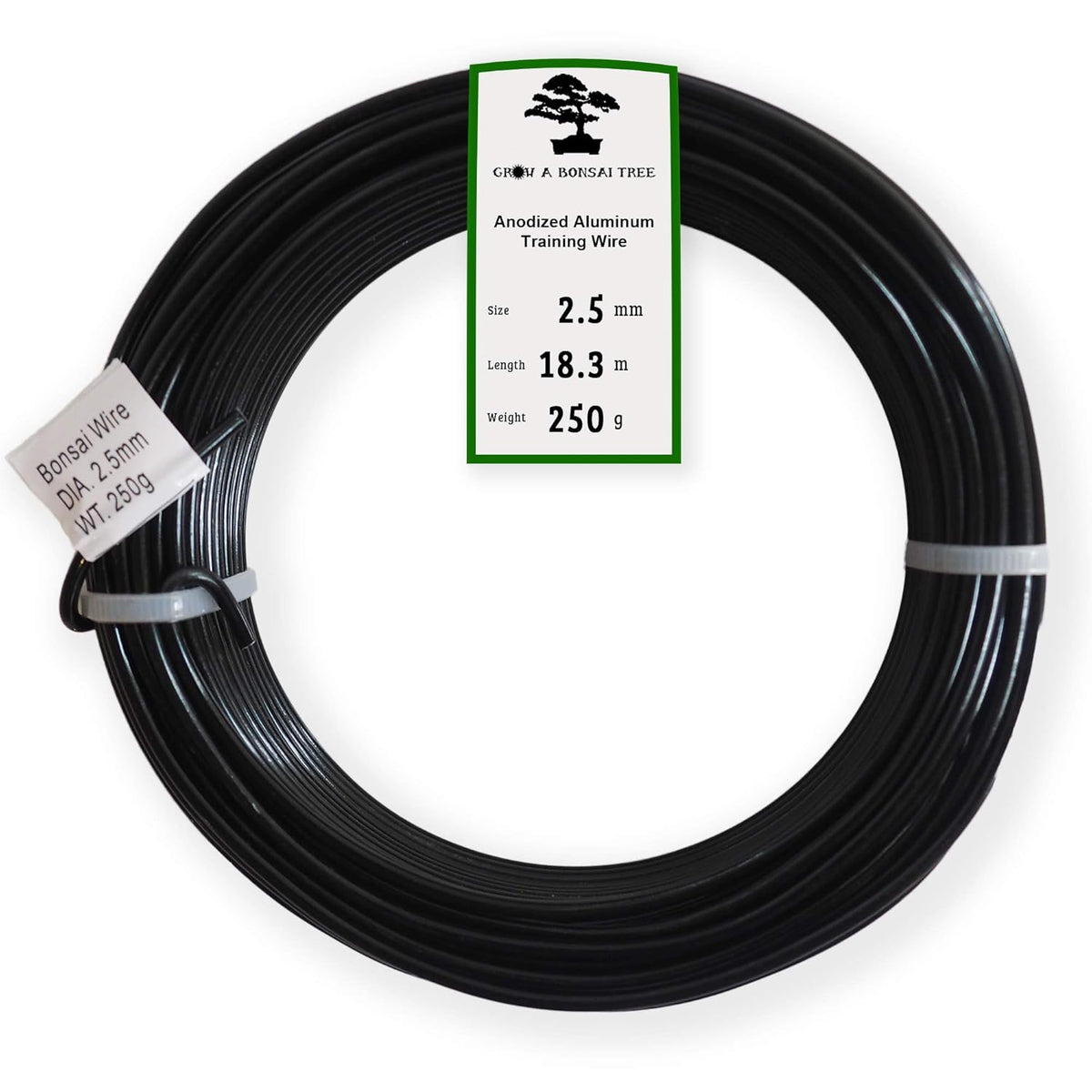 Anodized Aluminum 2.5mm Bonsai Training Wire 250g Large Roll (60 feet) - Choose Your Size and Color