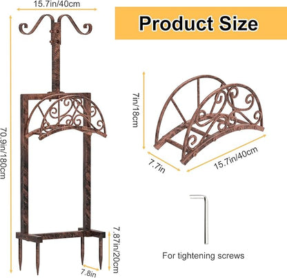 Garden Hose Holder Hanger Freestanding, Upgraded 4 Spikes Heavy Duty Storage Reel Stand with
