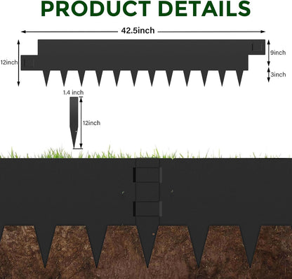 Metal Garden Edging 12" H X 40" L, 6 Pack Steel Garden Edging Border, Bendable Metal Landscaping