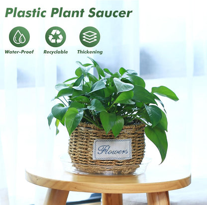 30 Pack Clear Plant Saucers for Indoors (4, 6, 8 inch) Flower Pot Saucers for Potted Plants Plant