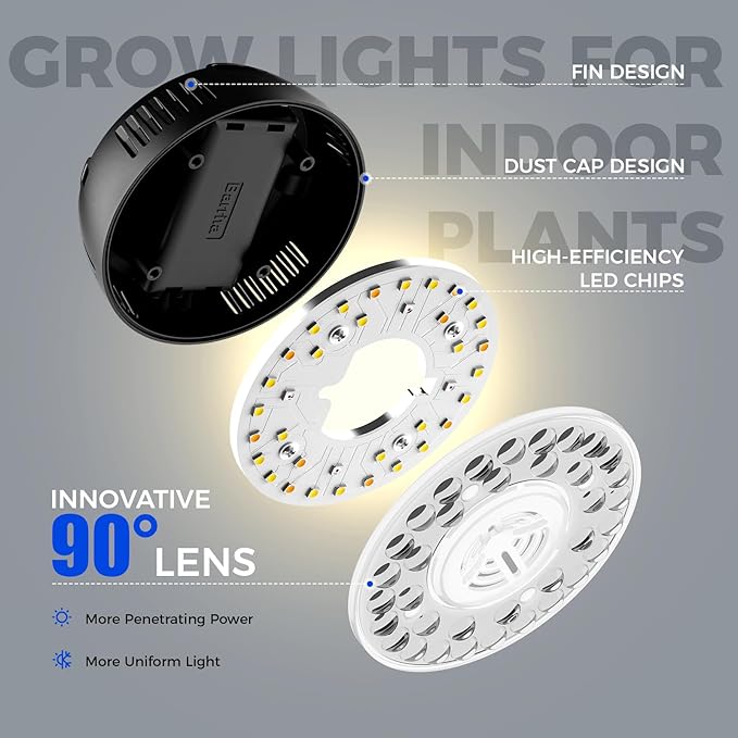 Barrina Orbgrow OG09 Puck Grow Light with Timer, 660nm Red LEDs, 18W(2 x 9W, 270 Watt Equiv), Full