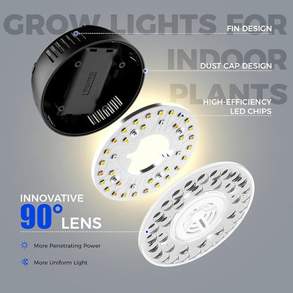 Barrina Orbgrow OG09 Puck Grow Light with Timer, 660nm Red LEDs, 18W(2 x 9W, 270 Watt Equiv), Full