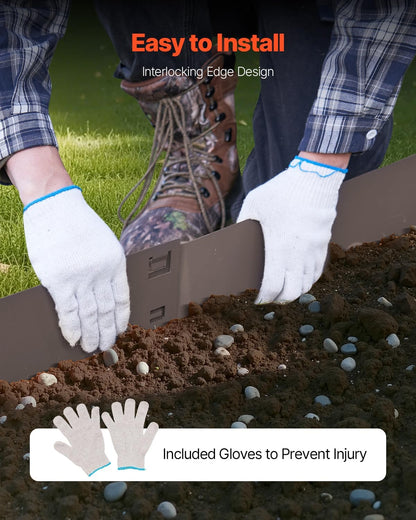 VEVOR Steel Landscape Edging, 5 Packs 39 x 4 in Rust-Resistant Metal Landscape Edging, Bendable