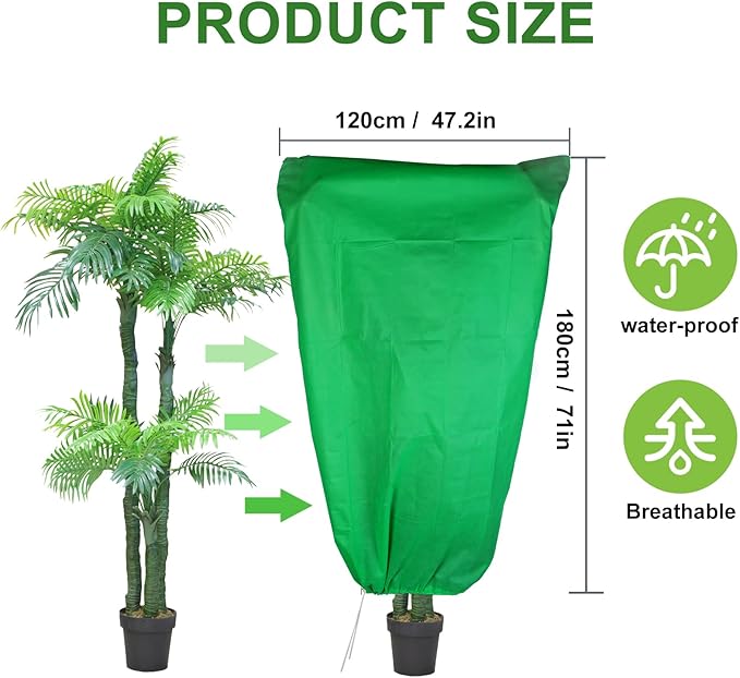 SPORTYOUTH 4 Pack Plant Covers Freeze Protection, 47.2" x 72" Large Winter Frost Blankets Cloth