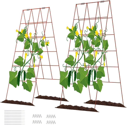 DOEWORKS Cucumber Trellis, 48" High Foldable A Frame Garden Trellis, 2 Pack, Plant Support for
