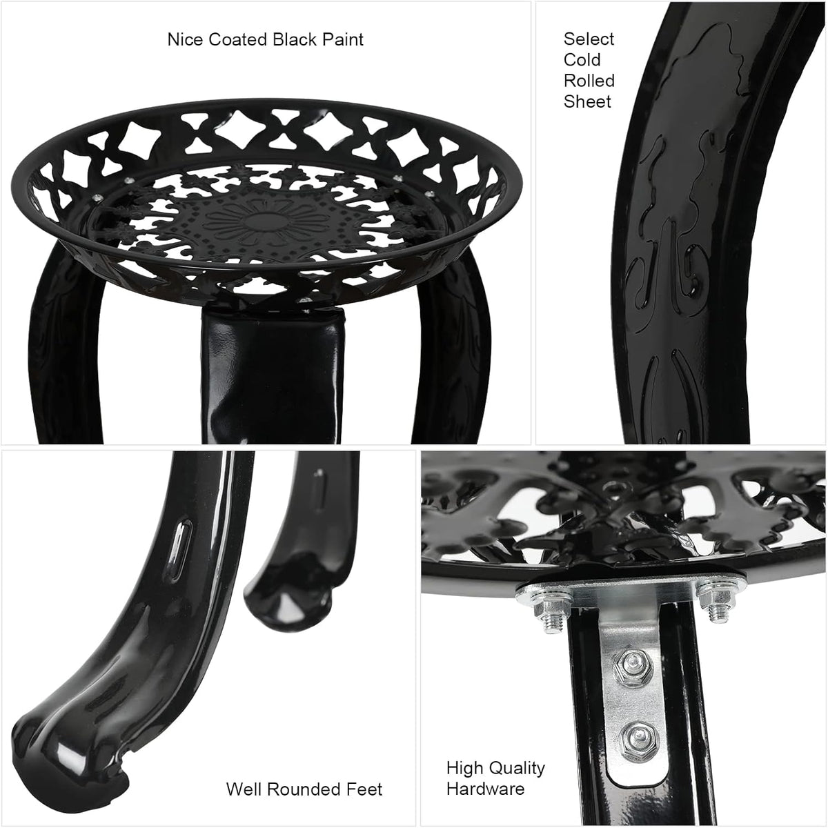 Ufine 2 Tier Metal Plant Stand Indoor Outdoor Iron Art Flower Pot Holder Tall Plant Display Rack