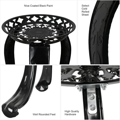 Ufine 2 Tier Metal Plant Stand Indoor Outdoor Iron Art Flower Pot Holder Tall Plant Display Rack
