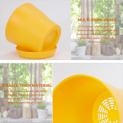 JERIA 16-Pack 4" Plastic Flower Plant Pots Thickened Seedlings Nursery Pots, Colorful Flower Plant
