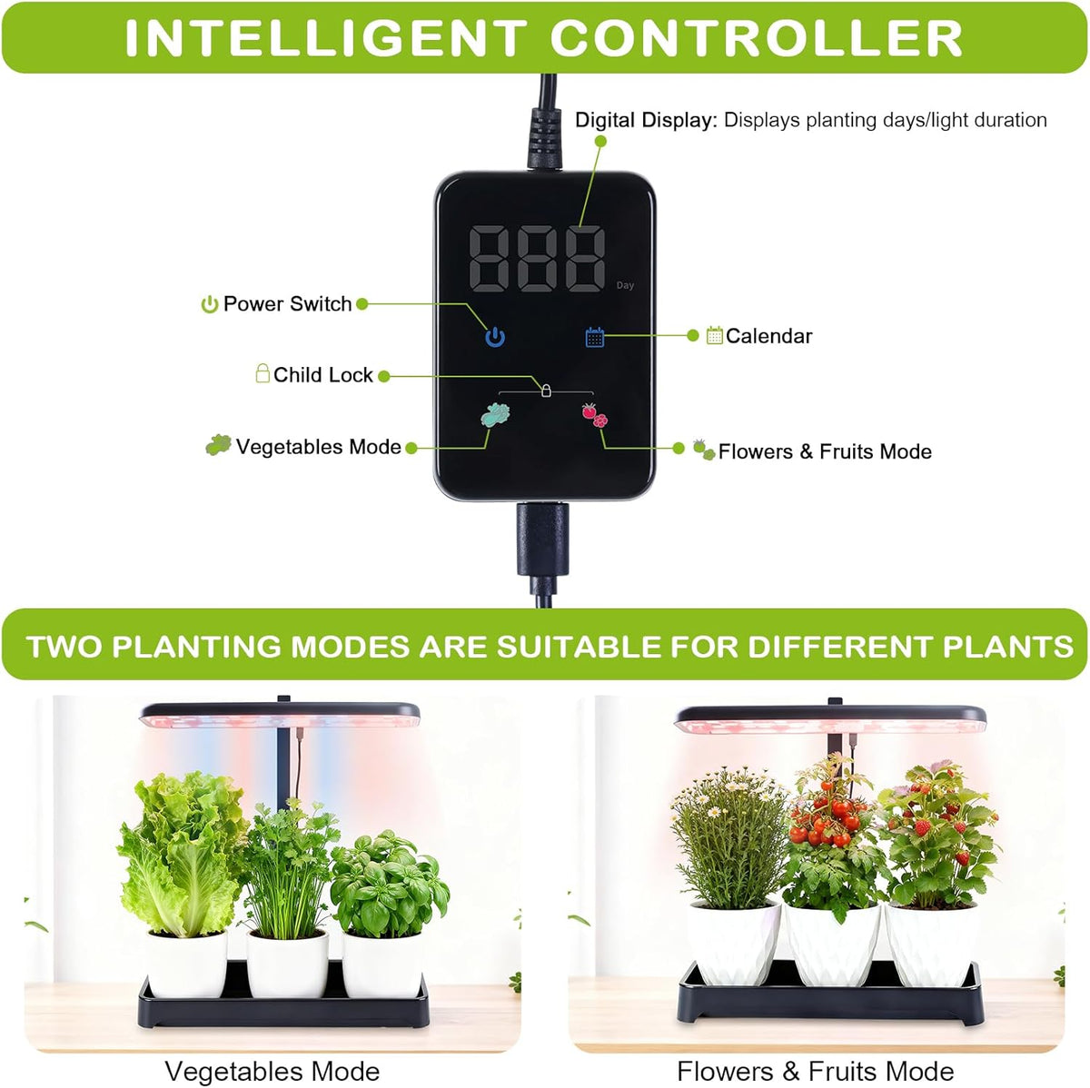 Indoor Garden Led Grow Light, Herb Kitchen Garden Grow Kit, Full Spectrum LED Plant Light for