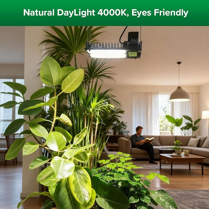 SANSI Grow Lights for Indoor Plants Full Spectrum, 100W(750W Equiv) Plant Light with Optical Lens
