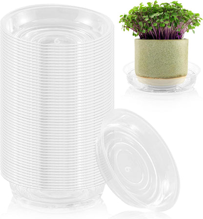 100 Pack 6 Inch Plant Saucer Clear Plant Saucers for Indoors Flower Pot Saucers Small Plants Plate