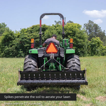 Titan Attachments 60in Soil Yard Pulverizer, Spiked Drum, Category 1 and 2, 3 Point, Quick Hitch