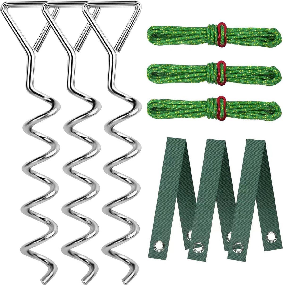 Tree Stake Kit, Heavy Duty Spiral Tree Stakes for Leaning Trees, Straightening Solution for Young