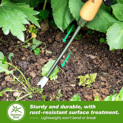 Berry&Bird Dandelion Weeding Tool Crack Weeder Manual Hand Weeder, V-Shaped Fork Easy Weed Removal