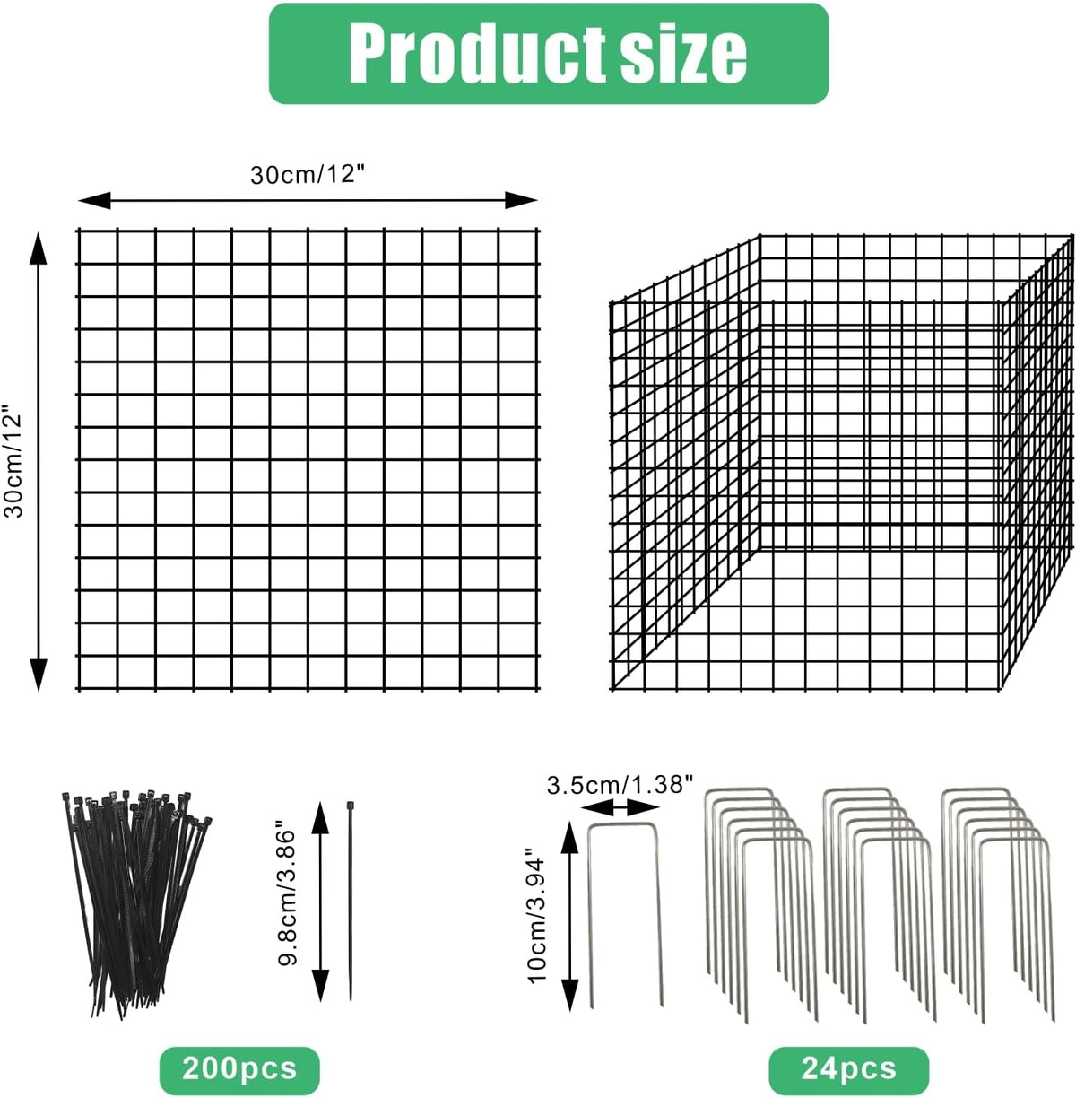 Eunika 8 Pack Round Plant Protector from Animals,24 Pcs 12" x 12" Metal Mesh to Keep Animals Out