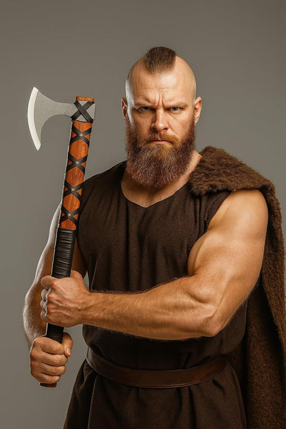 Viking Axe of Ragnar Lothbrok Hunting Axe with Rosewood Handle - Hand-Forged High Carbon Steel