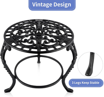 MOLIGOU Potted Plant Holder, Cast Iron Flower Pot Stand, Heavy Duty Plant Stand