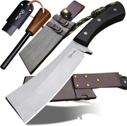 BA-KOR (Pioneer ) (14.6") DC53 steel 6mm thickened full Tang fixed knife+ Wooden sheath &(5.9IN)