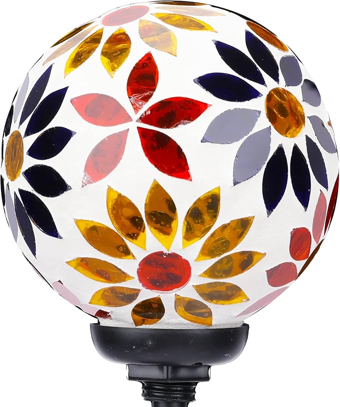 VCUTEKA Solar Garden Lights, Mosaic Solar Lights Outdoor Decor Pathway Light Waterpoof LED Stake