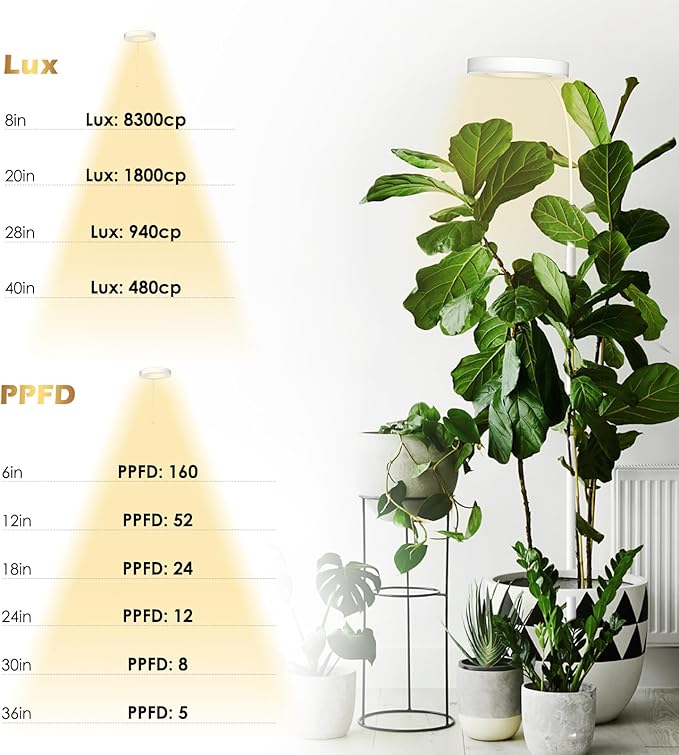 GLOWRIUM Grow Lights for Indoor Plants, 20W Full Spectrum LED Grow Light Floor Lamp with Stand