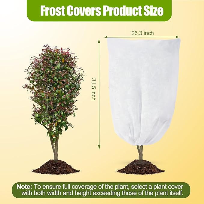 4 Pack Plant Covers Freeze Protection for Winter, Plant Protectors from Animals, Winter Plant Cover