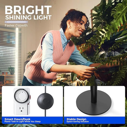 Barrina T10 Pro Standing Grow Light with Timer, 42W, 169 LEDs, Full Spectrum Vertical Grow Light
