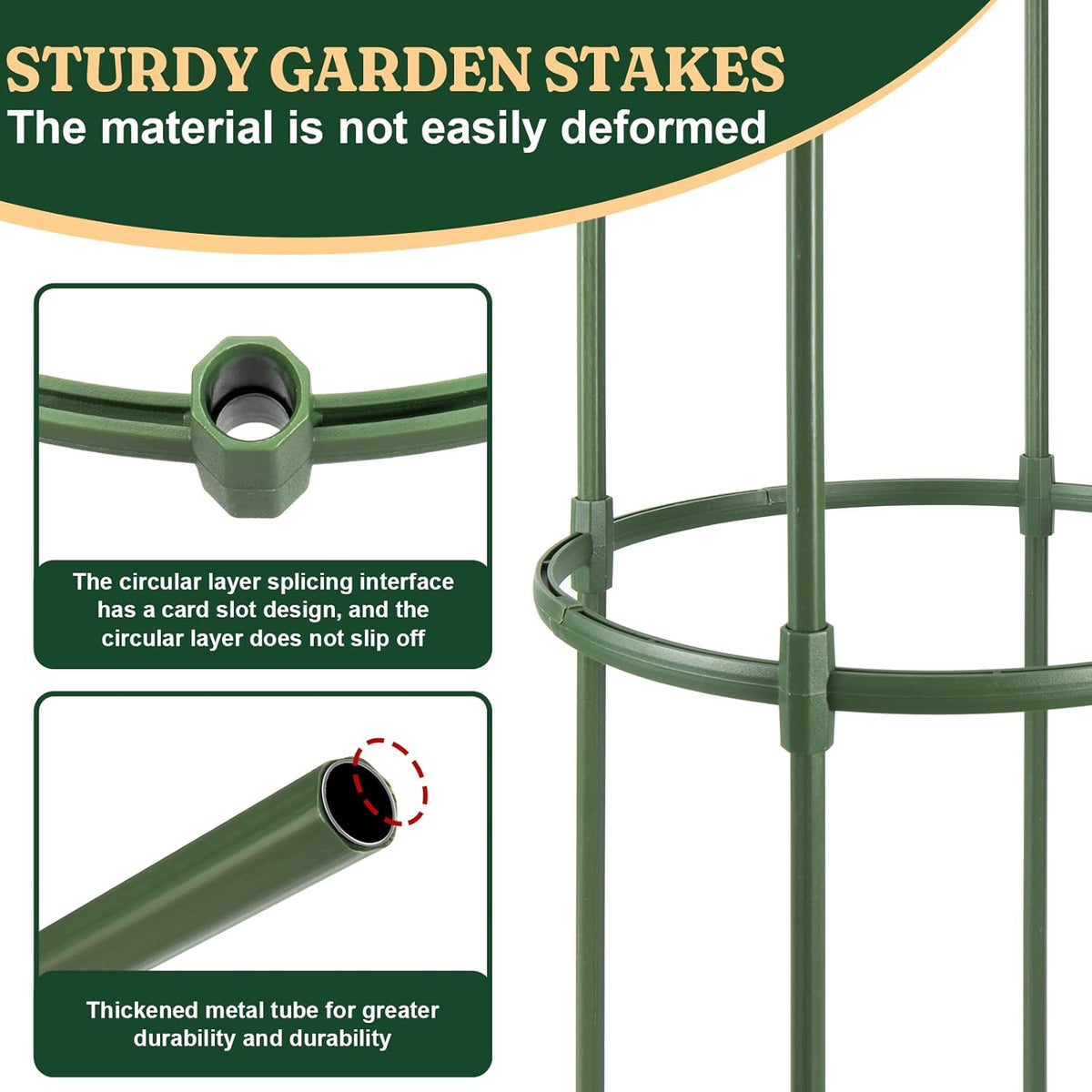 Garden Trellis, Tomato Cage Tall Plant Support Climbing Vines Flowers Stands Cucumber Trellis Plant
