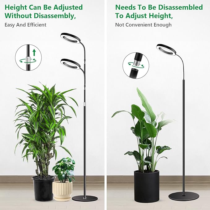 Grow Lights for Indoor Plants, Full Spectrum Floor Standing Plant Lights with 68" Stand for Growing