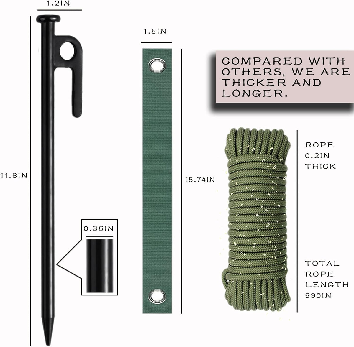 Tree Stake Kits, Tree Stakes and Supports Kits for Hurricane Protection & Bad Weather, Include 3