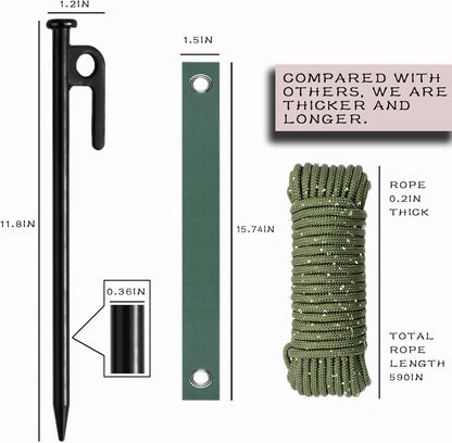 Tree Stake Kits, Tree Stakes and Supports Kits for Hurricane Protection & Bad Weather, Include 3