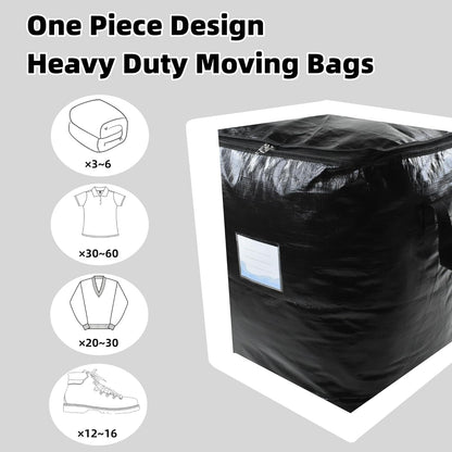 3 Pack Extra Large 91L Heavy Duty Moving Bags – Waterproof Foldable Storage Totes with Reinforced