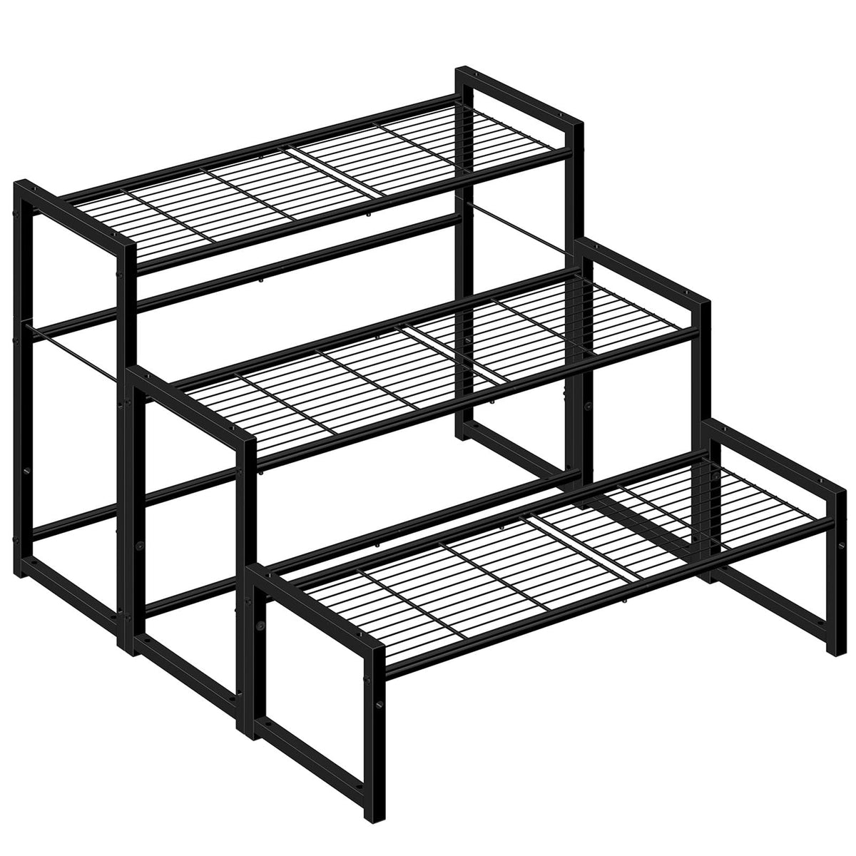 Simple Trending 3 Tier Metal Plant Stand Outdoor Indoor Waterproof, Stackable Heavy Duty Tall Plant