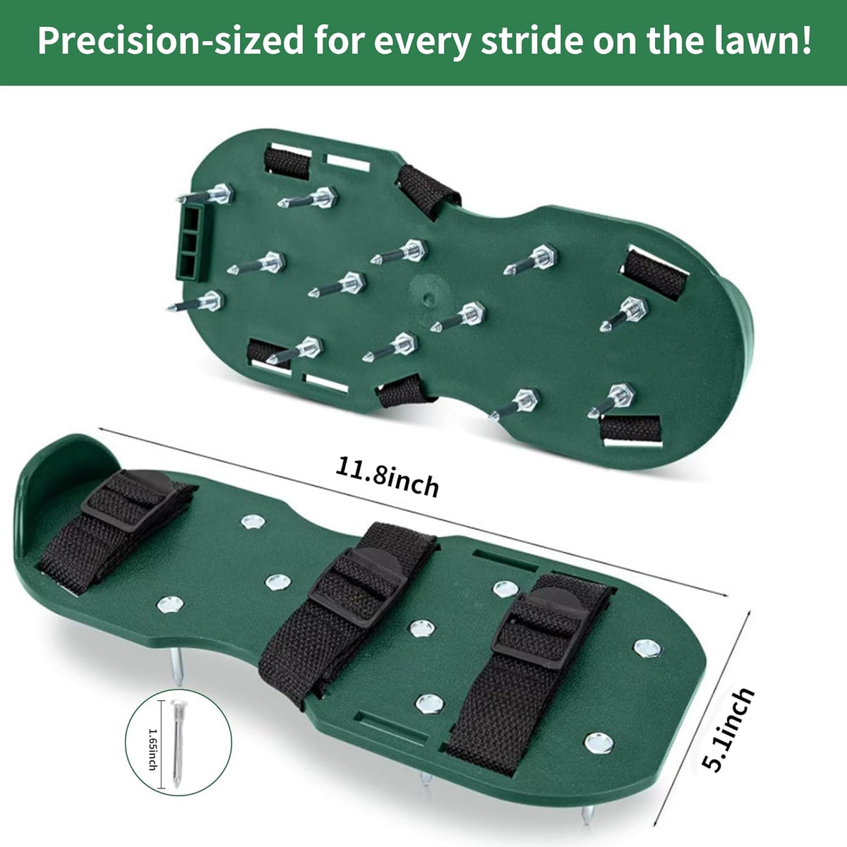 The Lawn Aerator Shoes for Grass, Epoxy Spiked Shoes with 1.65'' Sharp Short Spikes, Garden Grass