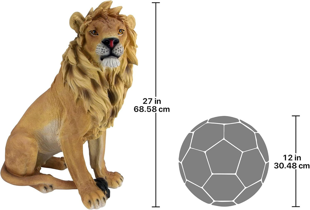 Design Toscano King of Beasts Lion Indoor/Outdoor Garden Statue, 13 Inches Wide, 21 Inches Deep, 27