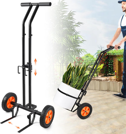 Plant Caddy with Wheels, Heavy Duty Plant Dolly Cart with Adjustable Grabbing Arm and Suction Cups