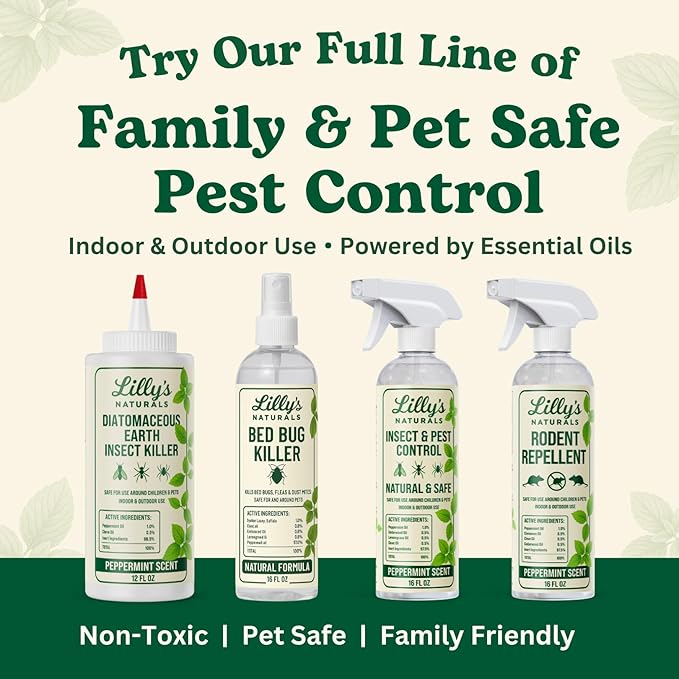 Diatomaceous Earth Food Grade with Peppermint Oil Crawling Insect Killer | Indoor Pest Control