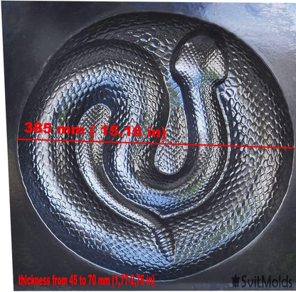 SvitMods Mold Snake DIY Statue for Garden Black ABC Plastic Concrete Cement Mould Rattlesnake