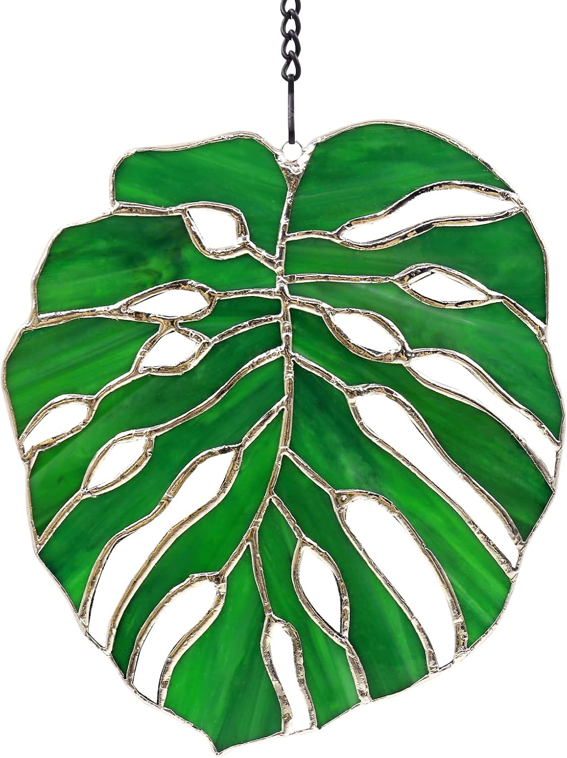 Tuitessine Monstera Suncatcher Stained Glass Leaf Exotic Jungle Tropical Decor Window Wall Hanging