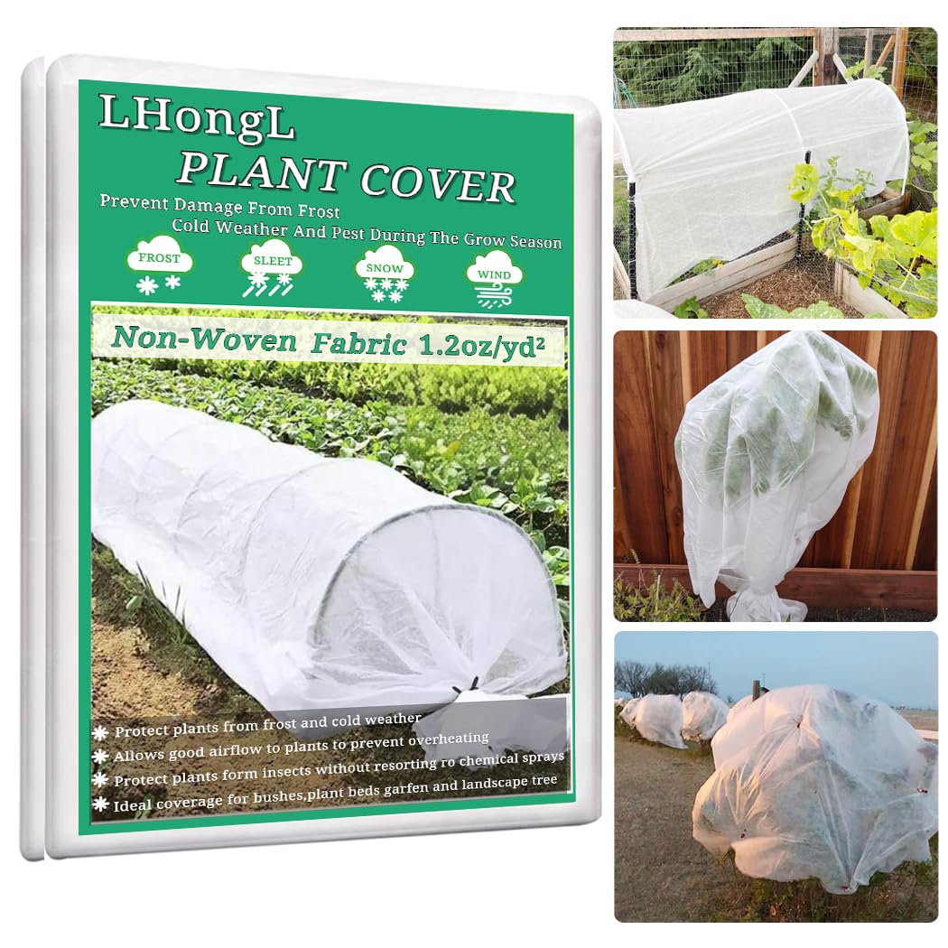 LHongL Plant Covers Freeze Protection with Ultra Fine Mesh Reusable Floating Row Cover for Plants