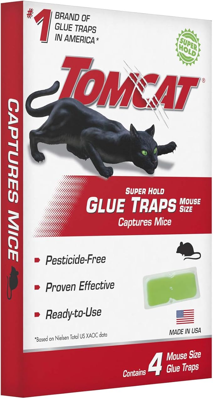 Tomcat Super Hold Glue Traps Mouse Size, 3-Pack (12 Glue Traps)