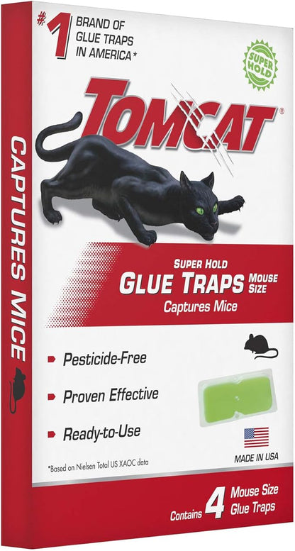 Tomcat Super Hold Glue Traps Mouse Size, 3-Pack (12 Glue Traps)
