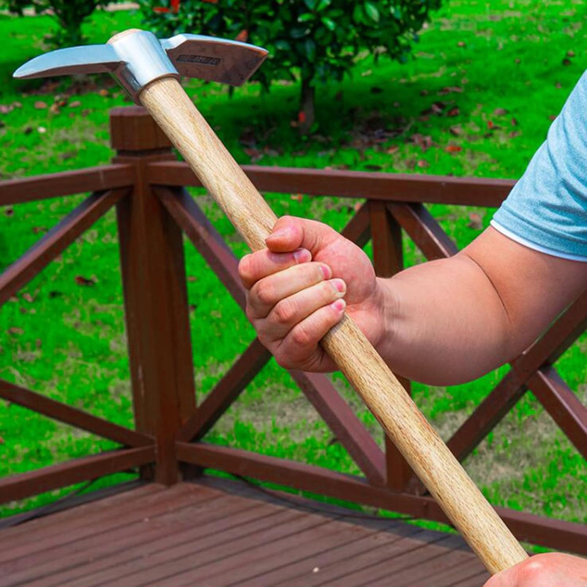 Gardening Pick Axes, 2 in 1 Multifunctional Mattock Pickaxe, Stainless Steel Double Headed Pickaxe