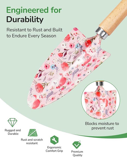 12-Piece Womens Gardening Tools Gift Set, Rust-Proof & Heavy-Duty Garden Tools with Durable