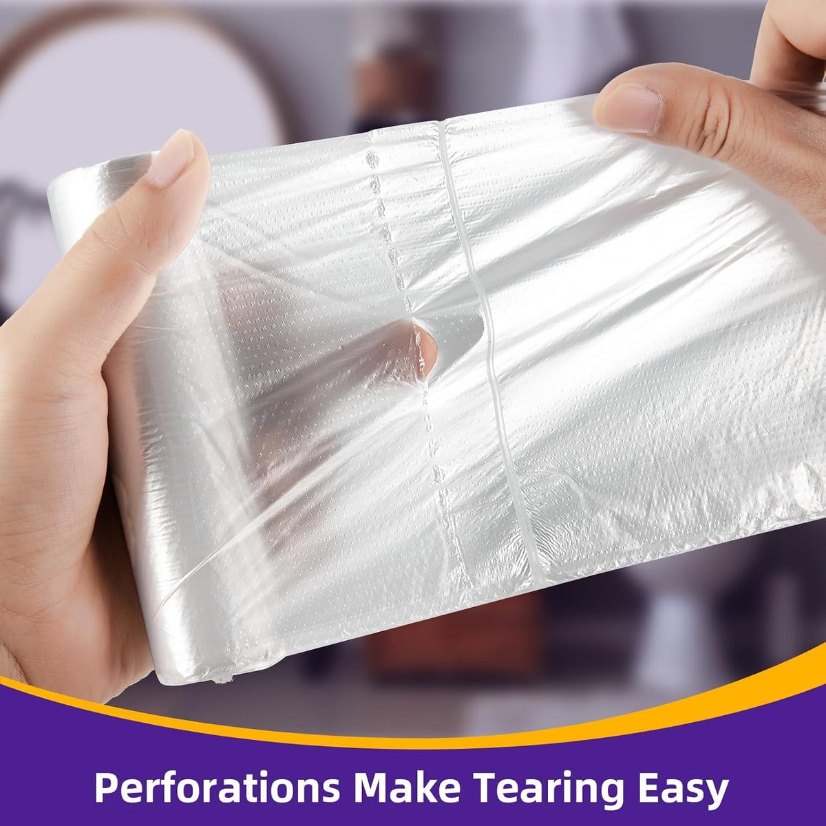 Bathroom Trash-Bags 5-Gallon Garbage Bag - Strong Unscented Clear White Plastic Unscented 160