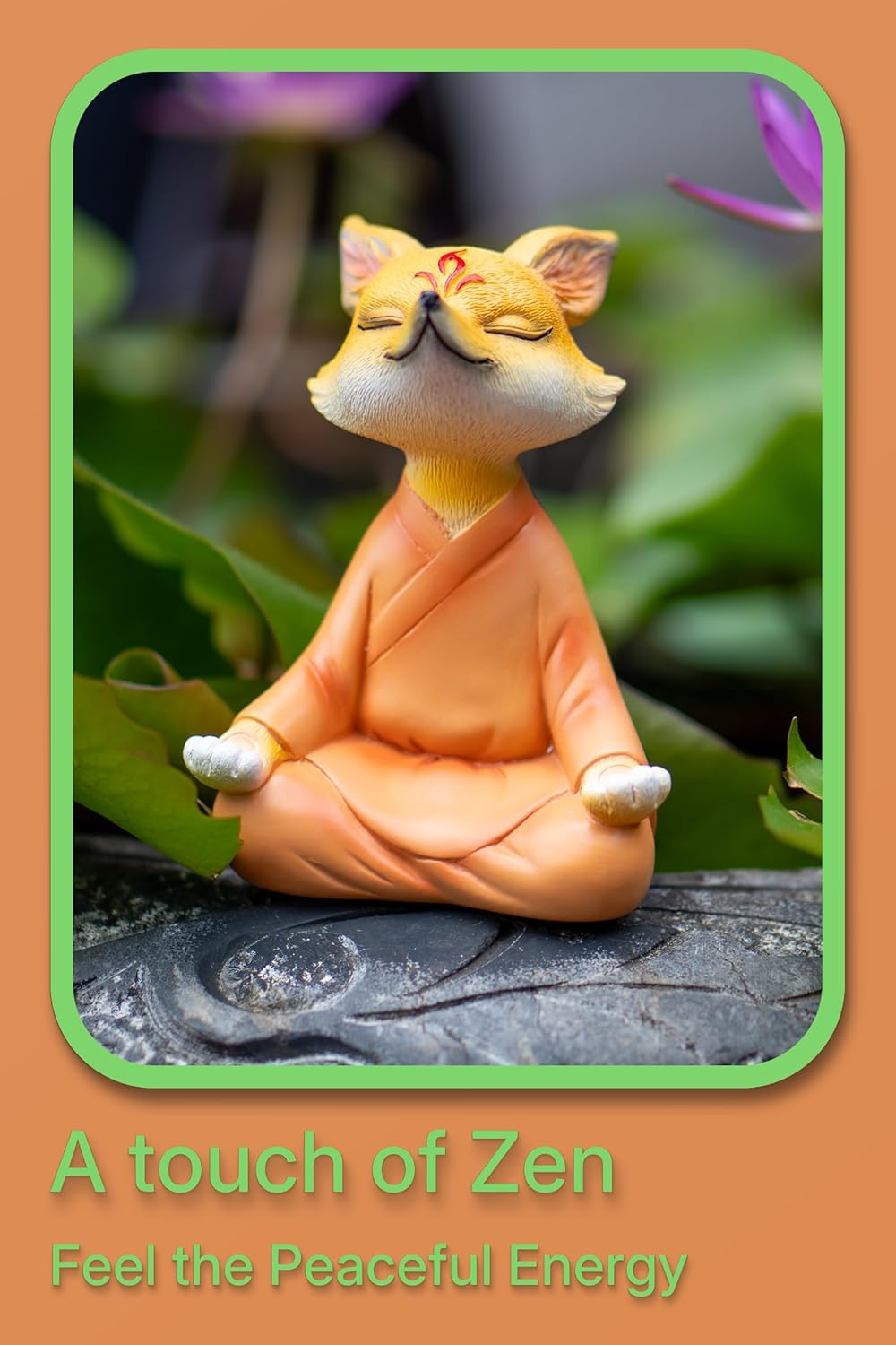 Zen Fox Figurine — Meditating Fox Buddha Statue for Home Decor, Living Room, Yoga & Meditation