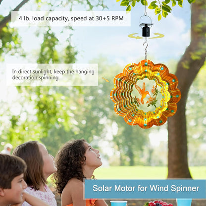 Goolyrusim Solar Powered Wind Spinners Motor, Rotating Solar Energy Operated Motor for Wind Spinner