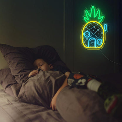 Pineapple House Neon Sign Dimmable LED Under Sea Pineapple Neon Signs for Wall Decor,Ocean Theme