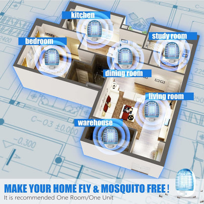 6 Pack Bug Zapper Indoor, Electronic Mosquitoes Killer Zapper with Blue Lights for Living Room