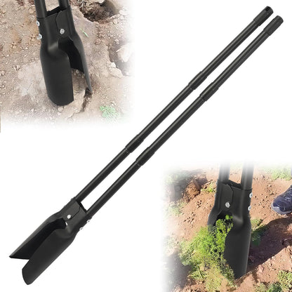 Post Hole Digger Tool, Heavy Duty Post Hole Digger with 55 Inch Handle, Dual Sharp Blades for Soil