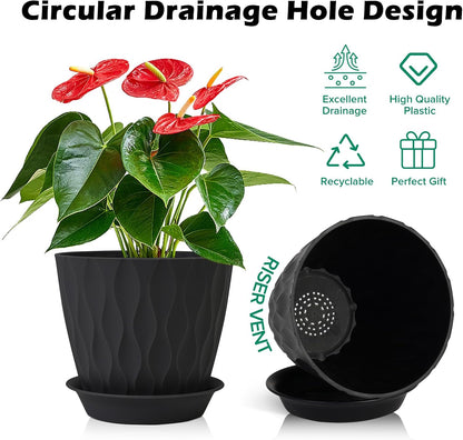 GARDIFE 7/6.5/6/5.5/5/4.5/4 inch Plant Pots, 7 Pack Flower Pots Indoor Outdoor, Planters with